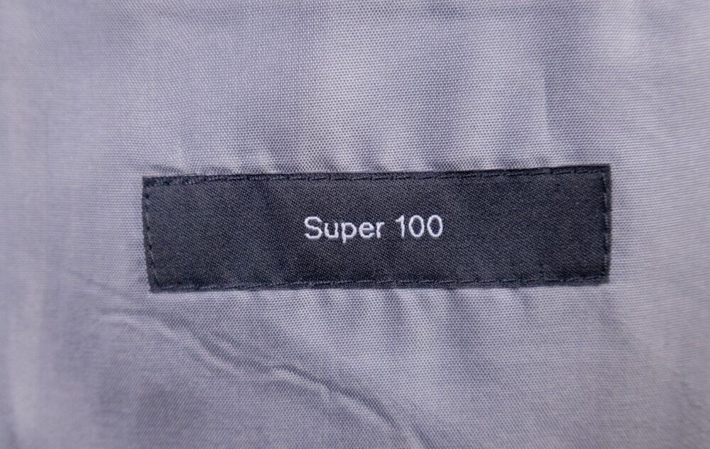 Hugo Boss 2-Pcs Gray Suit Super 100 Wool Jacket Blazer Sz 46L Pants 42X33 - Picture 11 of 16